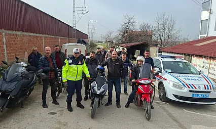 Alaçam'da Motosiklet sürücülerine trafik eğitimi