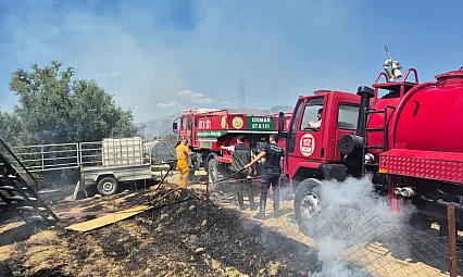 Manavgat'ta Seleukeia antik kenti yakınlarında korkutan yangın