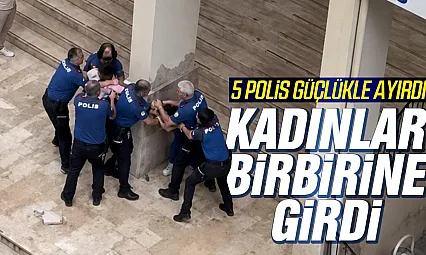 Samsun'da Denetimli Serbestlik Müdürlüğü önünde kadın kavgası