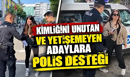 Samsun'da sınava geç kalan adayların yardımına polis koştu