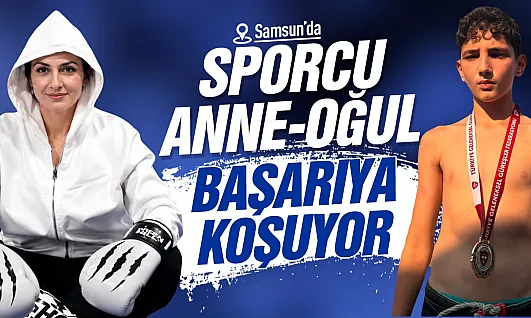 Samsun'da Milli Boksör anne oğlunu yetiştiriyor