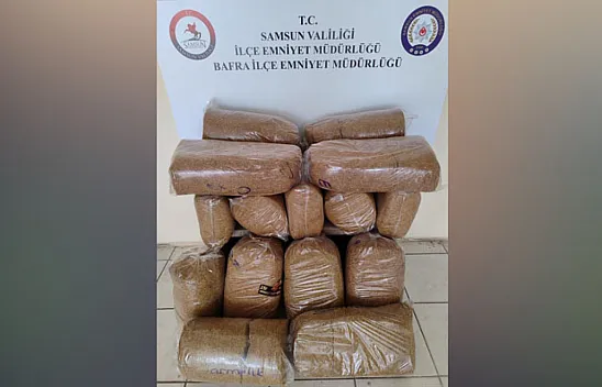 Bafra'da bir şahsın evinden 75 kilo kaçak tütün çıktı