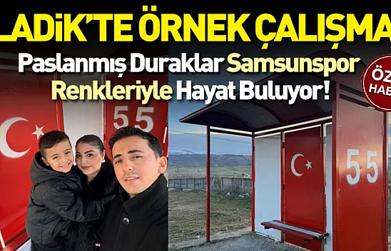 Ladik'te Örnek Çalışma: Paslanmış Duraklar Samsunspor Renkleriyle Hayat Buluyor!