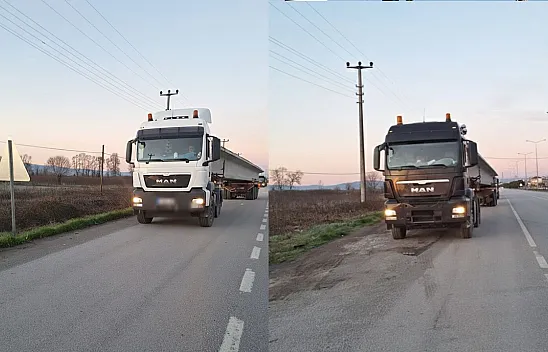 Samsun'da kantardan kaçan tırlara ceza verildi