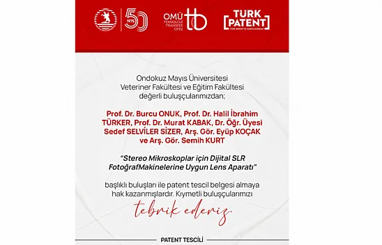 OMÜ'lü akademisyenlerin geliştirdiği buluş patent aldı