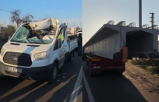 Terme'de beton blok yüklü tıra arkadan çarpan sürücü öldü!