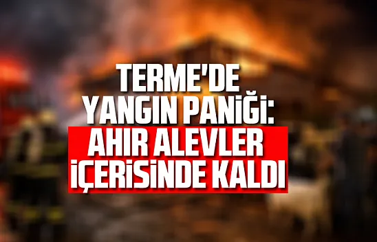 Terme'de yangın paniği: Ahır alevler içerisinde kaldı