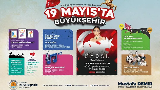 Samsun'da 19 Mayıs coşkusu yaşanacak