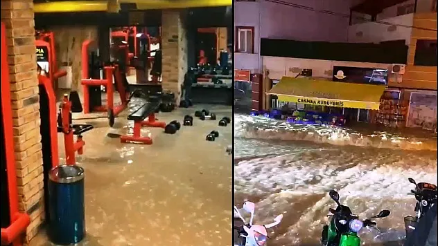 Balıkesir'de hayatı felç eden sağanak böyle görüntülendi