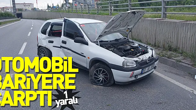 Samsun'da otomobilin bariyere çarptığı kazada 1 kişi yaralandı