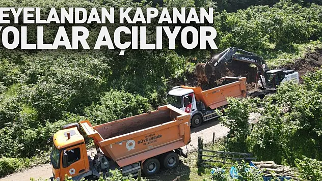 Heyelandan kapanan yollar açılıyor