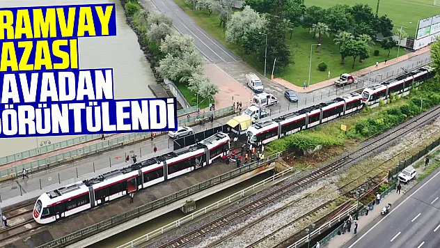 26 kişinin yaralandığı tramvay kazası havadan görüntülendi
