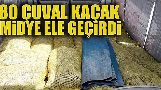 Samsun'da deniz polisi 80 çuval kaçak midye ele geçirdi