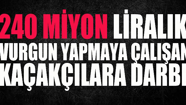 240 milyonluk vurgun yapmaya çalışan uluslararası kaçakçılara darbe