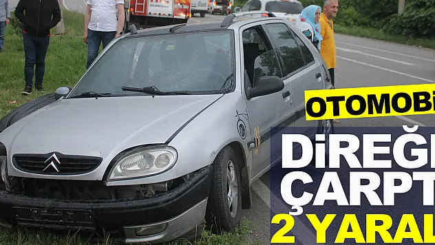 Samsun'da aydınlatma direğine çarpan otomobildeki 2 kişi yaralandı