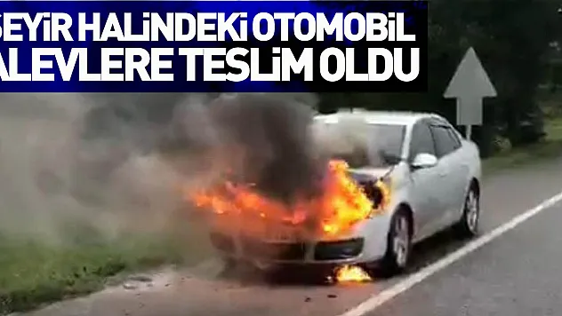 Seyir halindeki otomobil alevlere teslim oldu