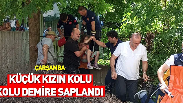 Kolu bahçenin demir korkuluğuna saplanan çocuk, hastaneye kaldırıldı