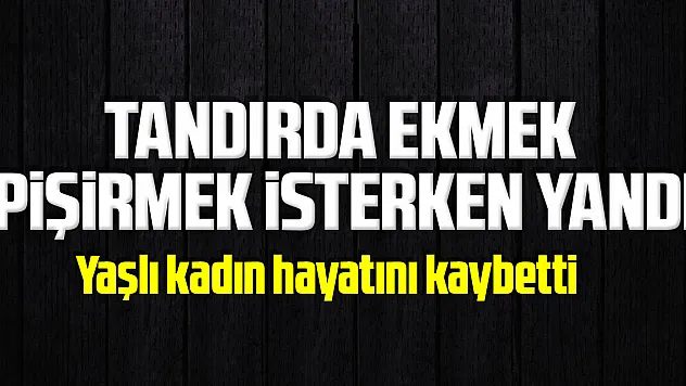 Tandırda ekmek pişirmek isterken yanan yaşlı kadın hayatını kaybetti