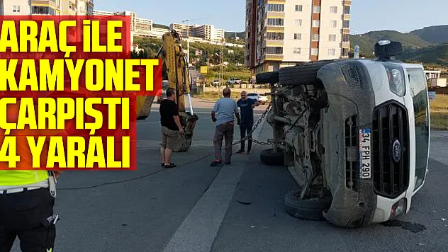 Samsun'da hafif ticari araç ile kamyonet çarpıştı: 4 yaralı