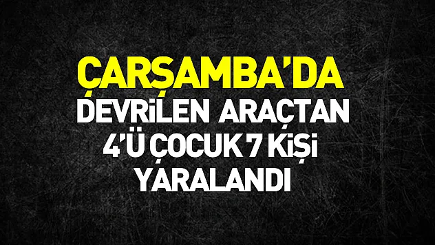 Samsun'da devrilen otomobildeki 4'ü çocuk 7 kişi yaralandı