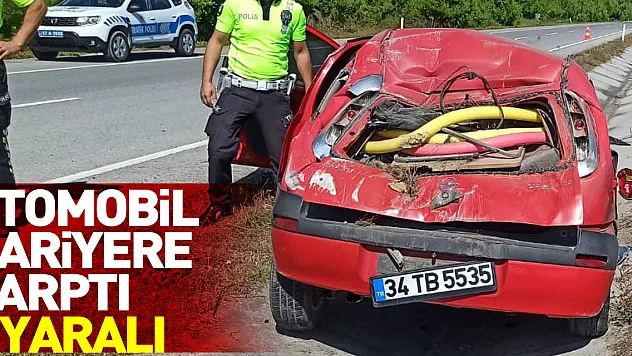 Otomobil bariyere çarptı: 1 yaralı