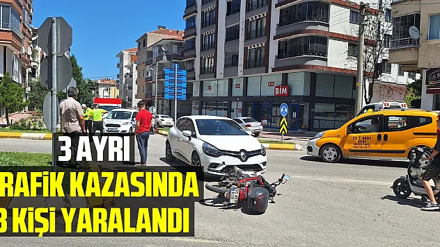 Samsun'da 3 ayrı trafik kazasında 3 kişi yaralandı