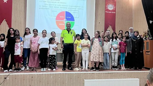 Samsun'da Kur'an kursu öğrencilerine trafik kuralları öğretildi