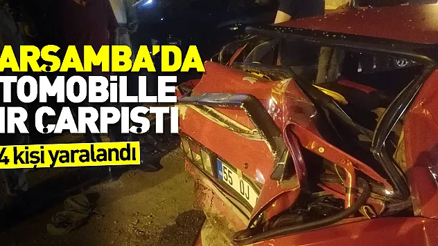 Samsun'da otomobille tırın çarpışması sonucu 4 kişi yaralandı