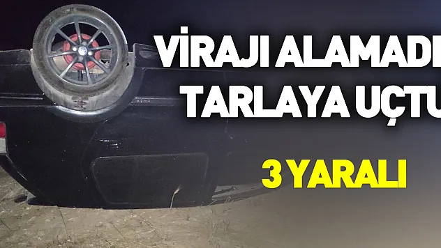 Samsun'da virajı alamayan otomobil tarlaya düştü: 3 yaralı