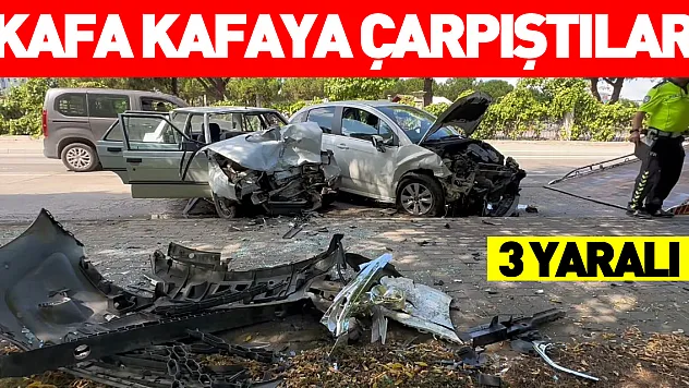 Samsun'da 2 otomobil kafa kafaya çarpıştı: 3 yaralı