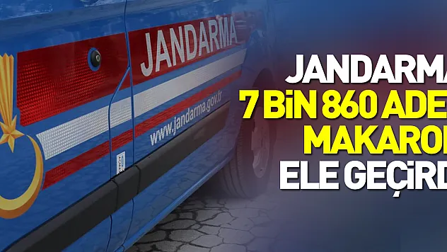 Jandarma 7 bin 860 adet makaron ele geçirdi