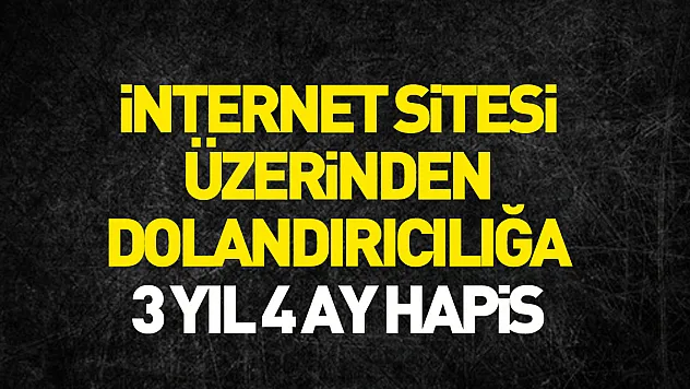 İnternet sitesi üzerinden dolandırıcılığa 3 yıl 4 ay hapis