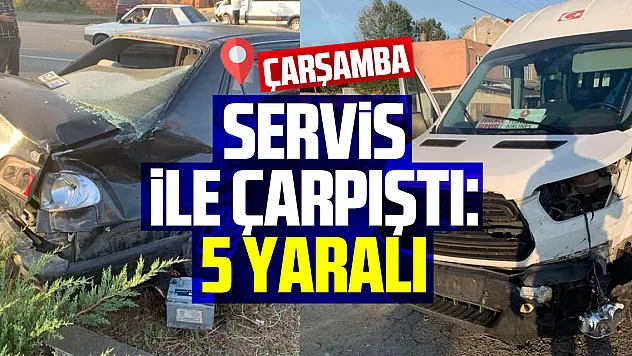 Samsun'da otomobil öğrenci servisi ile çarpıştı: 5 yaralı