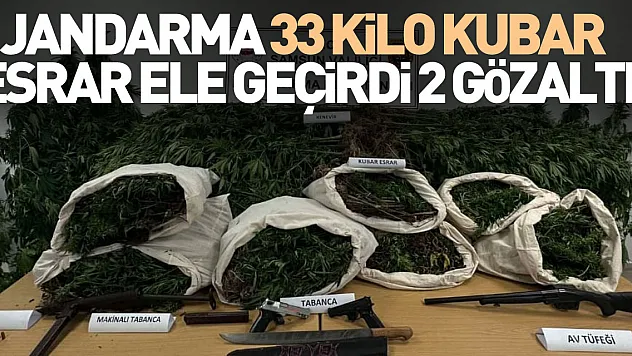 Samsun'da jandarma 33 kilo kubar esrar ele geçirdi: 2 gözaltı