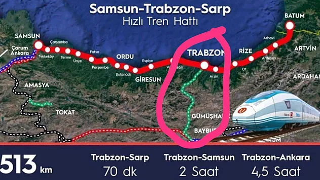 Karafazlı'dan Samsun-Sarp hızlı tren yolu çıkışı