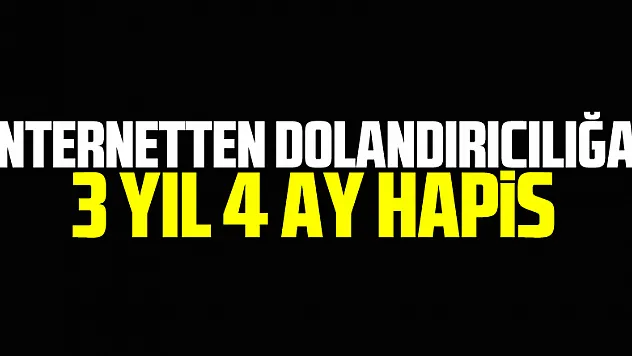 İnternetten dolandırıcılığa 3 yıl 4 ay hapis