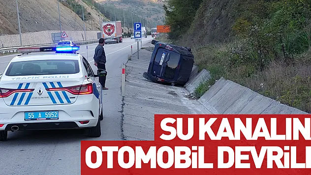 Samsun'da Su Kanalına Otomobil Devrildi: 2 Yaralı