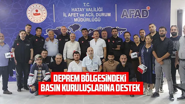 Deprem bölgesindeki basın kuruluşlarına teknik ekipman desteği