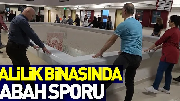 Valilik binasında Sabah Sporu