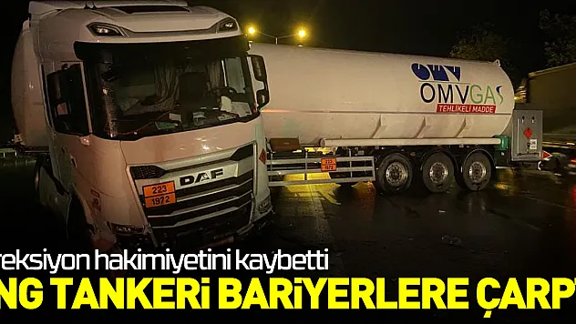 Direksiyon hakimiyetini kaybetti bariyerlere çarptı