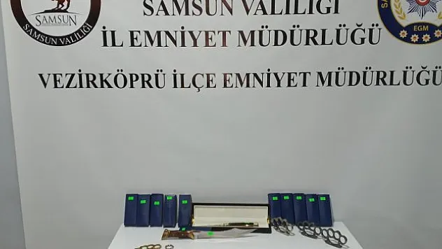 Sustalı bıçak ve muşta ele geçirildi