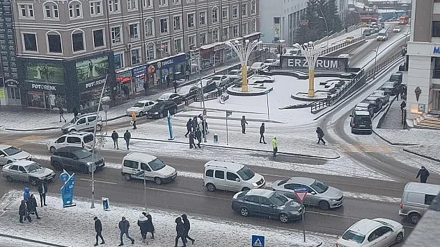 Erzurum'da kar yağışı hayatı olumsuz etkiliyor