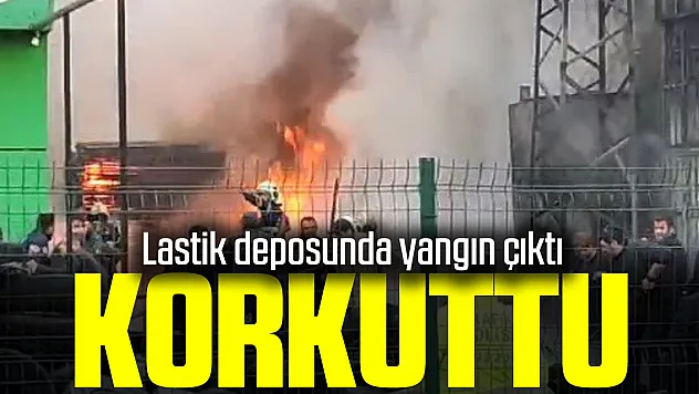 Lastik Deposunda Çıkan yangın Korkuttu