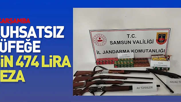 Ruhsatsız tüfeğe bin 474 lira ceza