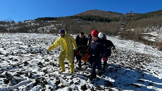 Mahsur kalan işçiye itfaiye yetişti