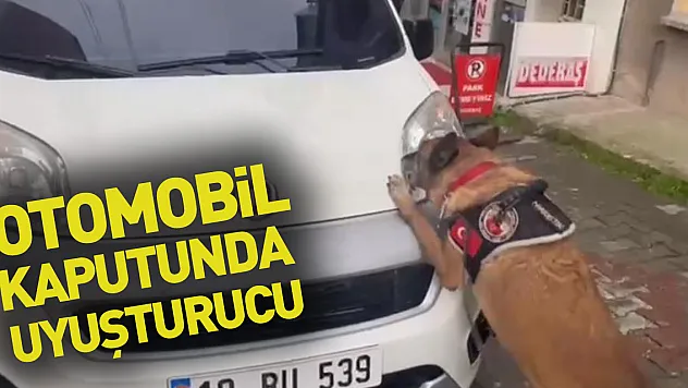 Otomobil kaputunda uyuşturucu