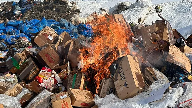 Bir kamyon gıda imha edildi