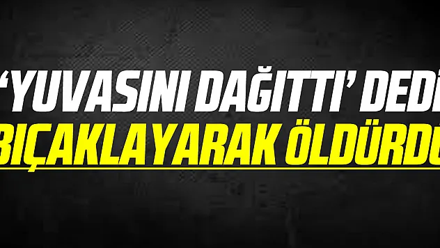 'Yuvasını dağıttı' dedi bıçaklayarak öldürdü
