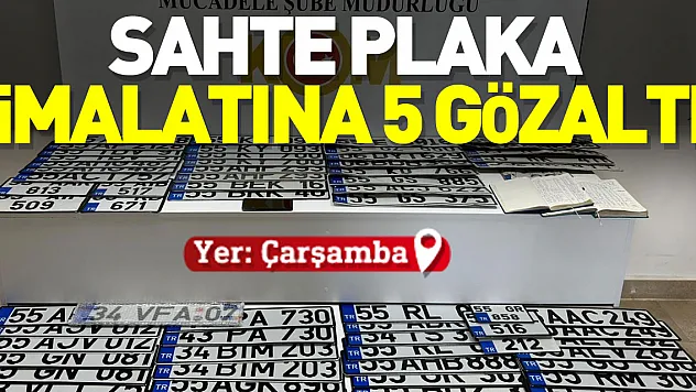 SAHTE PLAKA İMALATINA 5 GÖZALTI