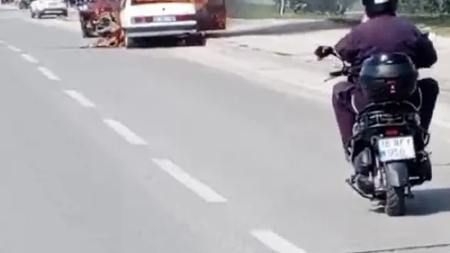 otomobil alevlere teslim oldu